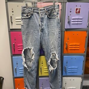 Agolde Distressed Blue Jeans, Size 27